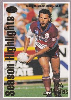 1994 Dynamic NSW Rugby League '94 Masters #107 Manly thrash St George 61-0 Front